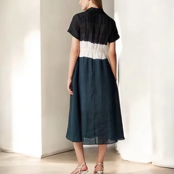 NWT J Crew Cerise shirtdress in dip-dyed ramie Size 10 - Picture 2 of 12